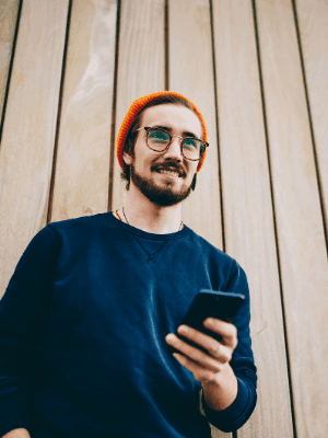 young man with mobile